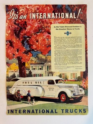 1939 International Trucks,  Old Angus Blended Scotch Whisky Vintage Print Ads