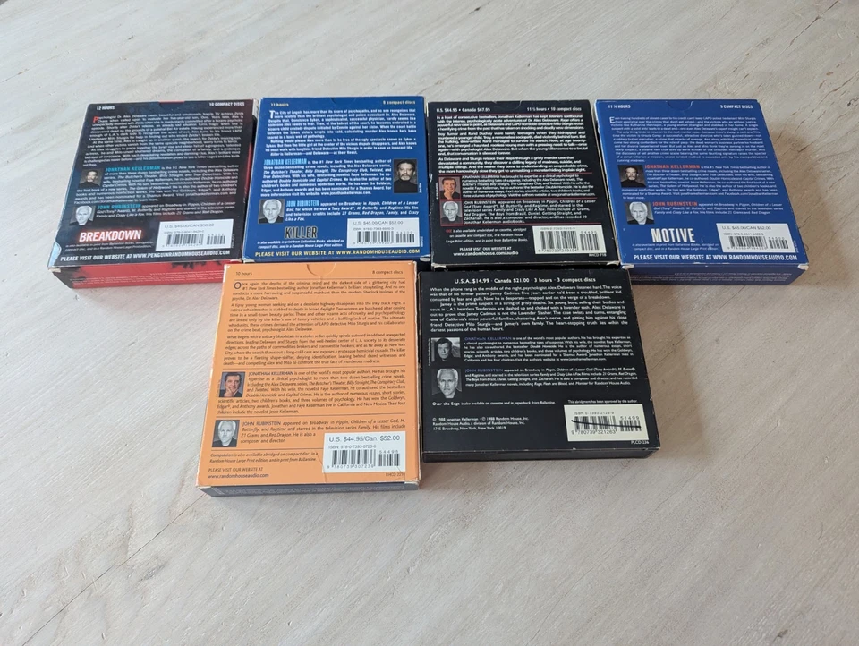 Джонатан Келлерман аудиокнига лот из 6 — набор компакт-дисков серии триллеров Alex Delaware - Изображение 2 из 2