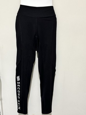 Second Skin Black Compression Athletic Leggings Women's Sz L
