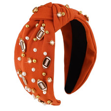 Football Headband for Women Crystal Jeweled Knotted Headband Fashion Headbands