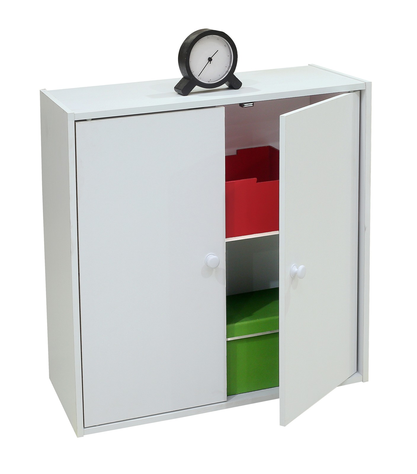 Kings Brand Furniture - James 2 Door Storage Organizer Bookcase, White