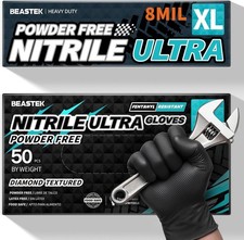 Nitrile Disposable Gloves 8Mil Latex  Powder Free Chemical Resistant Heavy Duty