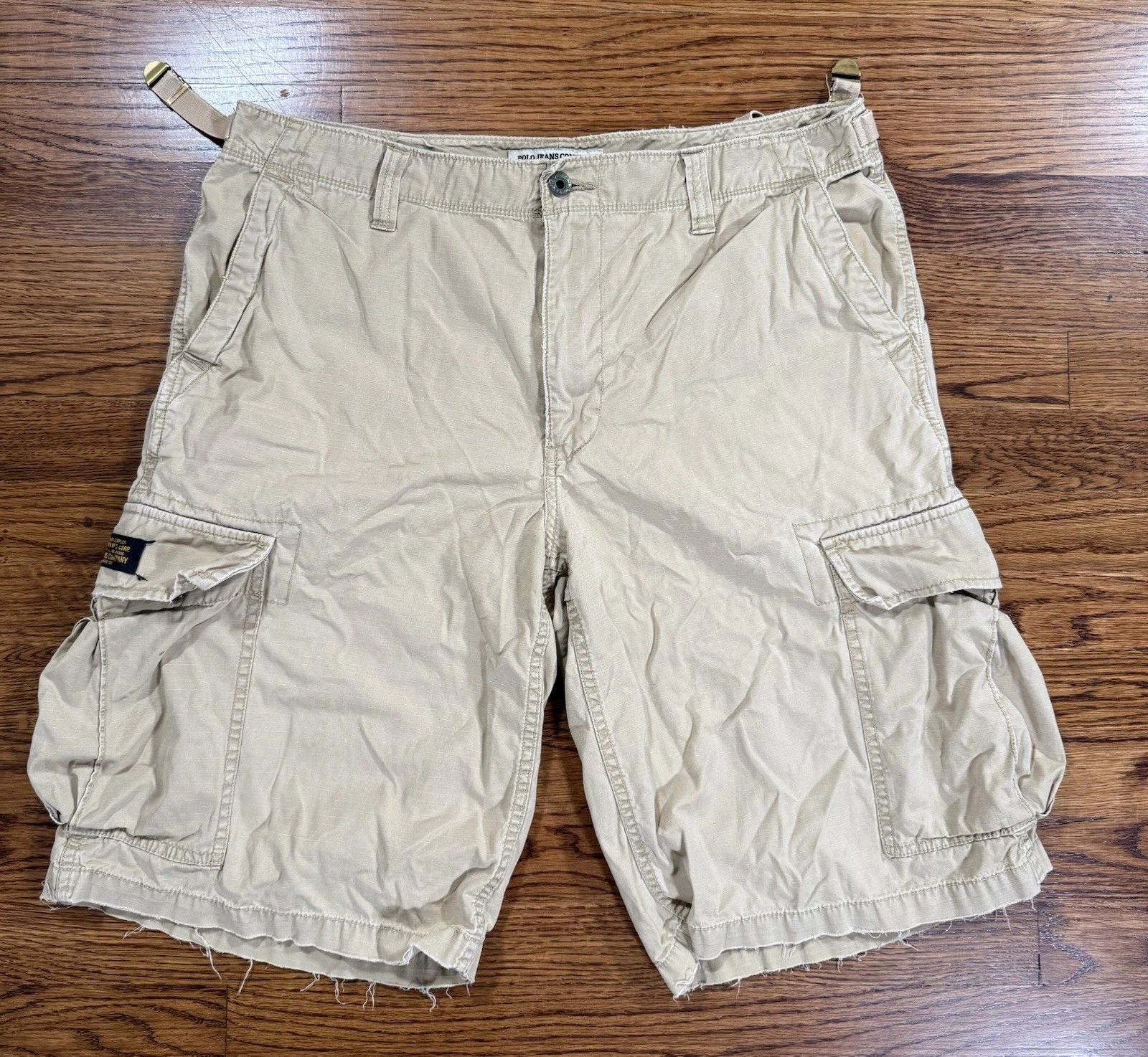Vintage 2000s Polo Ralph Lauren Cargo Shorts Beige Mens Size 34
