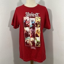 Slipknot T shirt Mes M Red Iowa Crew Stone Sour Corey Taylor Horror Rock Band