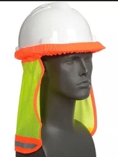 NEW MSA Safety 10098032 Sun Shade, Hard Hat Protector, Breathable Mesh, Hi-Viz