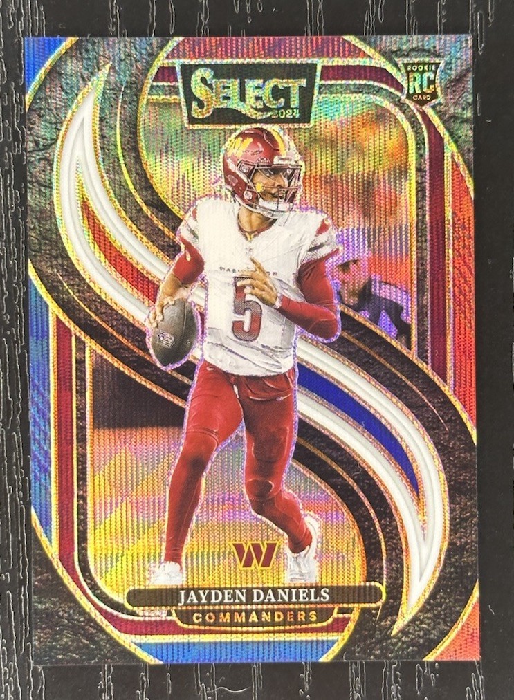2024 Panini Select Jayden Daniels #112 Premier Level Tri-Color Prizm /249 (RC)