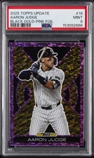 2025 TOPPS UPDATE TOPPS BLACK GOLD PINK FOIL #18 AARON JUDGE PSA 9
