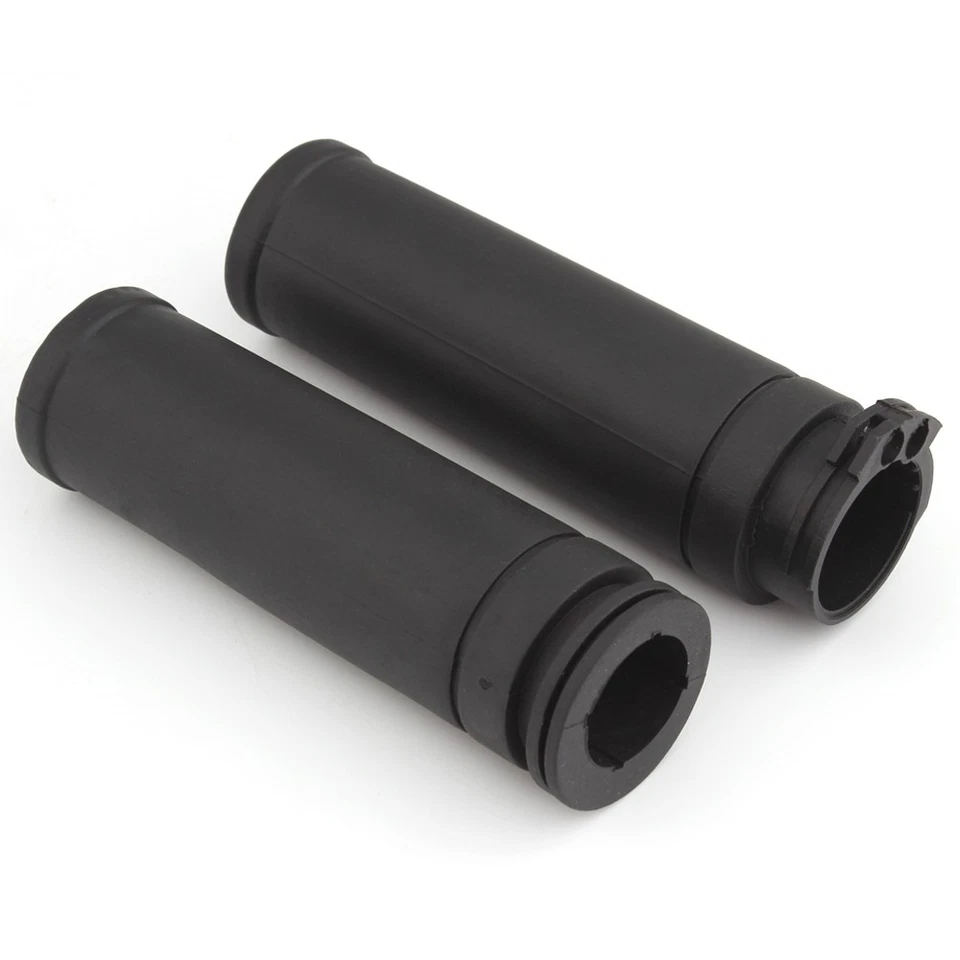 1" Black Rubber Hand Grips For Harley Touring Dyna XL Twin Cable Throttle Bars - Image 4 of 4
