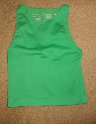 Primark Cares Green Ribbed Cropped Sleeveless  Ribknit stretch XS