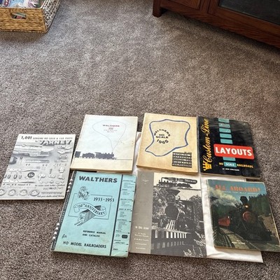 7 Pc Lot Of HO Model Train And Railroad Books/Catalogs 1950s-70s  All Aboard 