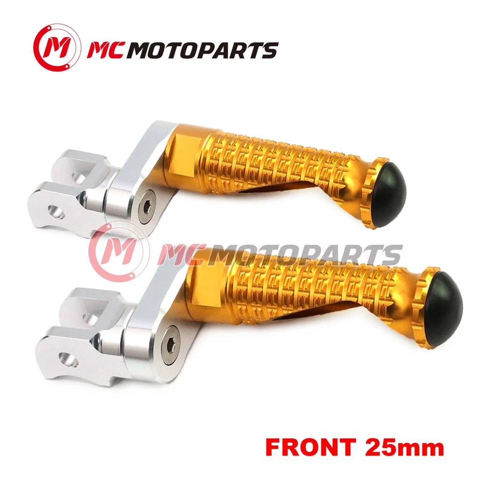 For Triumph Sprint ST/RS/955i 01-04 03 MPRO 25mm Extended GOLD Front Foot Pegs - Imagem 2 de 4