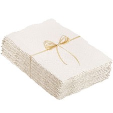 100 Sheets Watercolor Paper 8.5 x 11, 300 GSM Deckled Edge Paper Rough/Textur...