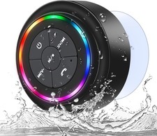 Bluetooth Shower Speakers,Waterproof Bluetooth Speaker with RGB Lights IPX7 W...