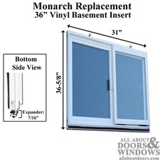 Monarch C-400A-36 Vinyl Basement Window Insert Dual Pane Glass