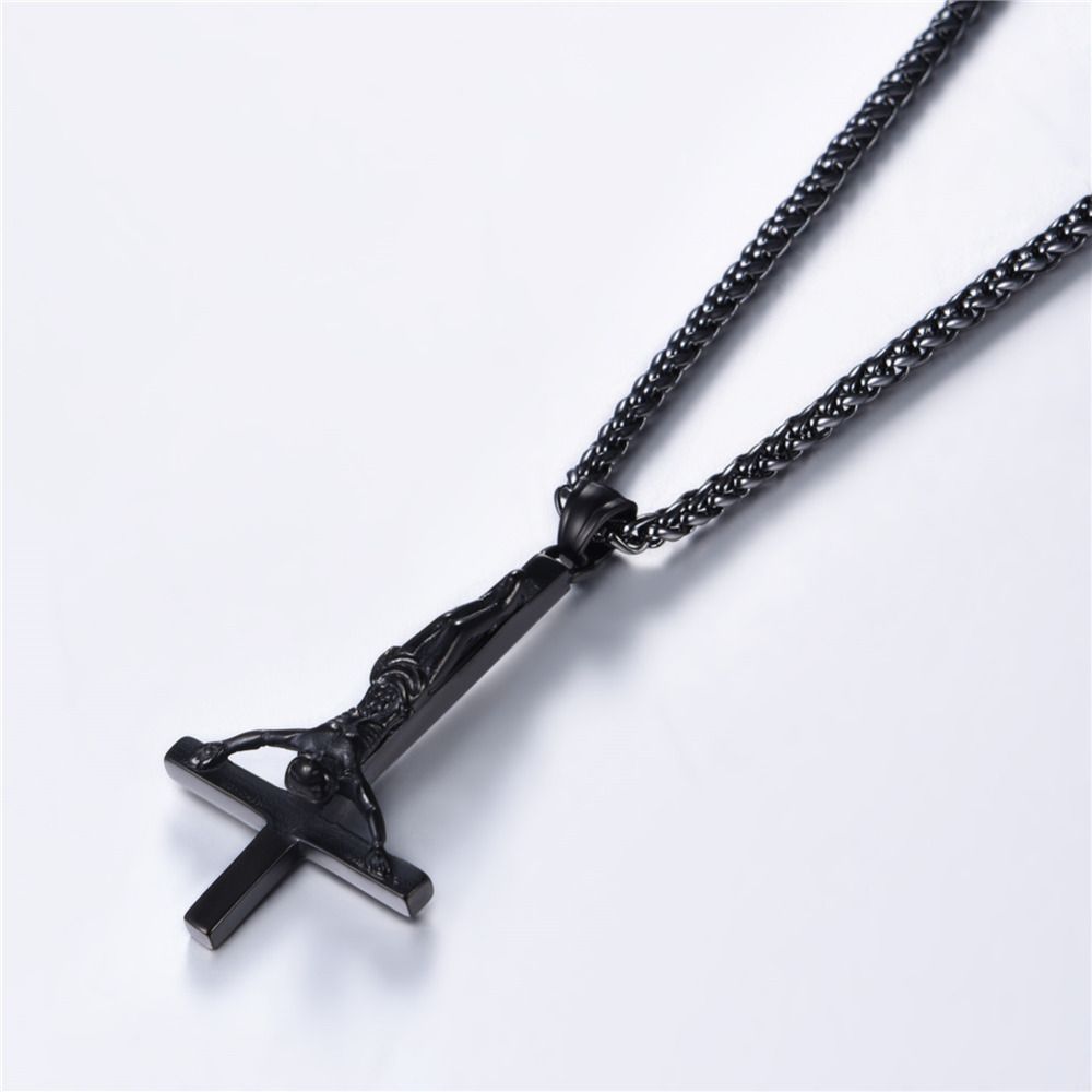 Stainless Steel Upside Down Cross Necklace Inverted Cross Pendant with Chain eBay