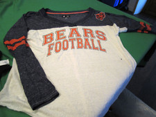 NEW CHICAGO BEARS TEAM NFL L/S "BLING" T SHIRT WHITE/BLUE WOMENS MEDIUM