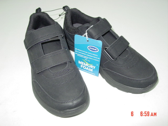 dr scholls mens black velcro shoes