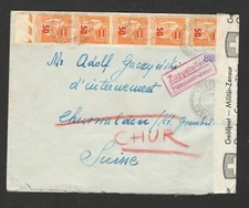FRANCE TO SWITZERLAND - COVER WITH SWESS CENSOR - MULTI-FRANKING - 1951.