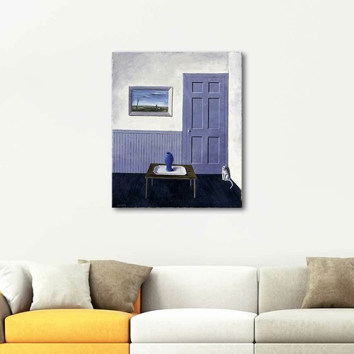 White Cat by Gertrude Abercrombie as HIQU Art Print on Canvas - Picture 2 of 2
