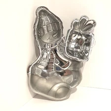 LENOX Yuletide Snowman Chip & Dip Metal Serveware Holiday Christmas