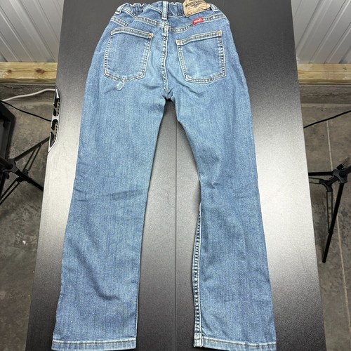 Wrangler Boys Classic Straight Jeans Size 10 Regular Blue Distressed Knees - Picture 6 of 7