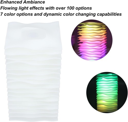 Luce Notturna LED RGB 17CM USB Ricaricabile Batteria Telecomando 12 Colori Scrivania - Foto 11 di 15