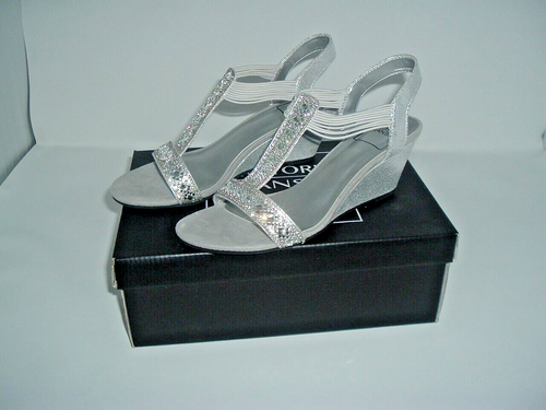 New York Transit Badgetastic Silver Sandals New In Box Embellished 7.5 |  eBay