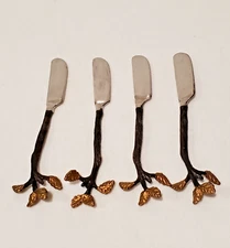 4 L'Objet Mullbrae Branch & Leaves Cheese Butter Condiment Spreader Knives