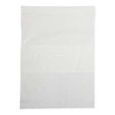 Plastic Bags with Zip Closure White Write-On Block, 2 mil, 8" x 10", Pack of 100