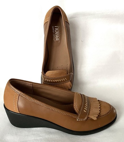 Hotter Comfort Concept Mocasines Reino Unido 4.5 Para mujeres Cuero Tostado Zapatos de Cuña Baja KIEV - Imagen 6 de 9