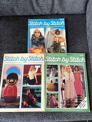 Stitch by Stitch Magazine Teile 1, 5, 75. Nähen Stricken Häkeln mit Anleitungen