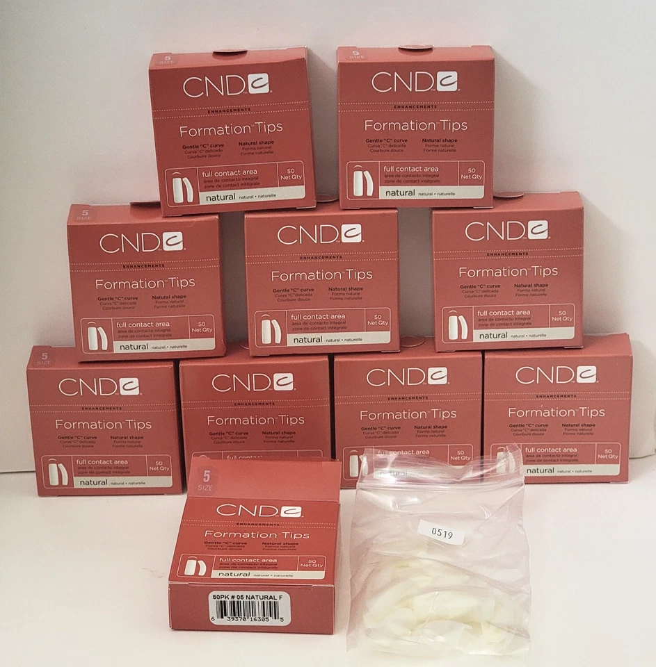 Puntas NATURALES de formación CND área de contacto completa # 5 - 50 unidades x paquete de 10 Foto 2 de 3