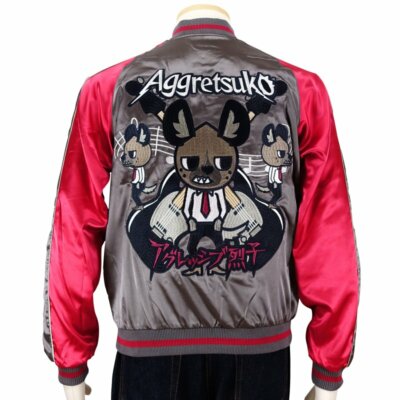 Sukajan Aggressive Retsuko Haida Sanrio Aggretsuko Satin Embroidery Jacket