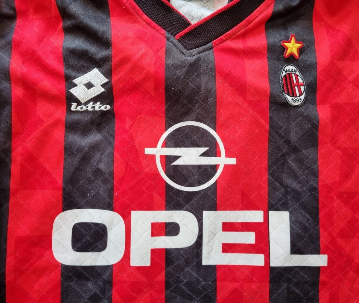 AC Milan 1994 - 1995 Home football Lotto long sleeve Jersey AC Milan 1994 - 1995 Home football Lotto long sleeve Jersey