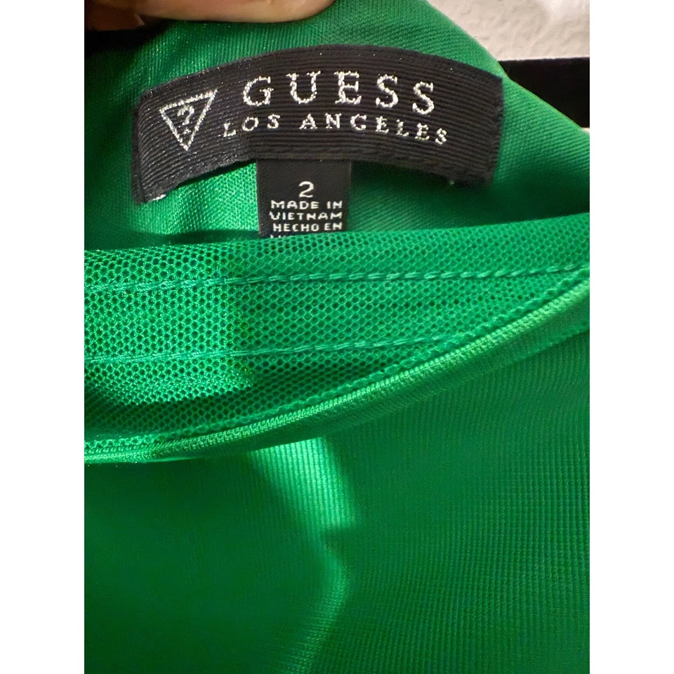Guess Лос-Анджелес платье-футляр без рукавов коктейльное вечеринки зеленый размер 2 - Изображение 3 из 4
