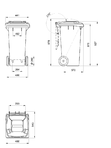 MÜLLEIMER 120 L FARBE GRÜN - Bild 9 von 9