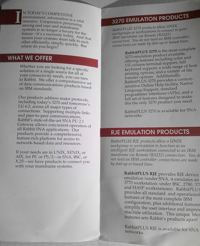 Rabbit Software - UNIX / Xenix / AIX Connectivity - Brochure & 6 flyers. 1980s - Picture 4 of 18