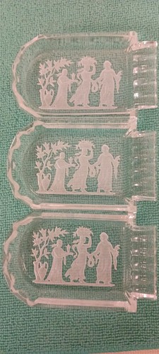 Bohemian Czech Intaglio Glass Ashtray EDUARD DRESSLER 1930s Vintage - Picture 2 of 3