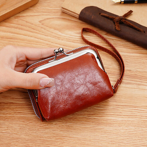 Women Coin Purse Color Multi Slots Card Holder Simple PU Leather Buckle Walle GS - Afbeelding 1 van 20