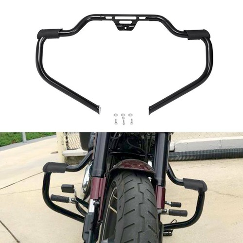 Matte Mustache Engine Guard Bar+Footpeg Fit For Harley Softail Street Bob 18-up - Foto 2 di 12