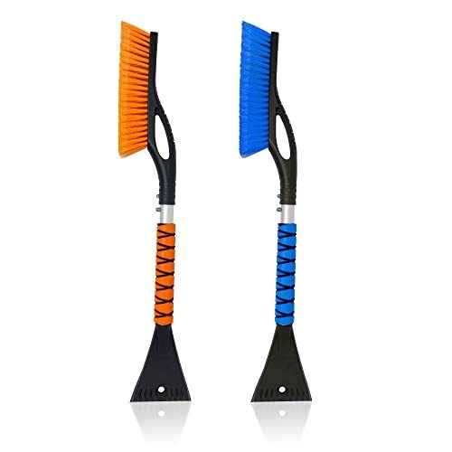 27" Auto Schneebürste und Eiskratzer für Auto Windschutzscheibe (2er Pack) Blau & Orange - Bild 7 von 7