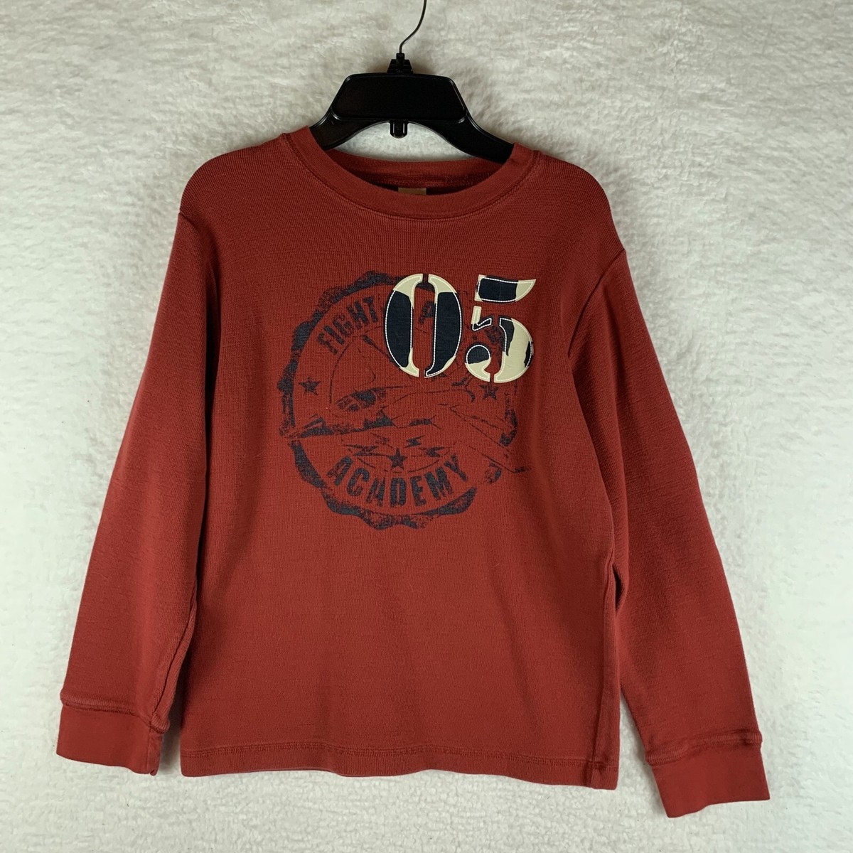 Gymboree Thermal Boys Size 10 Rust Cotton Round-Neck Long Sleeve