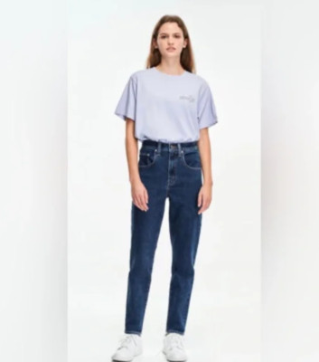LEVIS SILVER TAB ~ Size 27 ~ MOM JEAN Tough Cookie Wash HIGH WAIST Tapered Leg