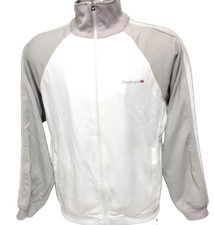Mens Reebok ARMS3066 100 White Silver Vintage 2001 Zip Up Sweat Track Jacket