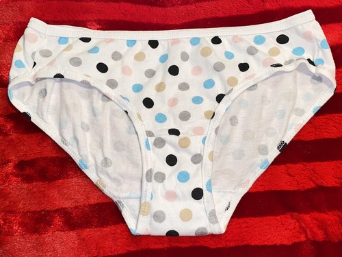 Hanes Girl Size 14 Polka Dot Vintage Hi-Cut Cotton Bikini Panties Underwear - Picture 3 of 6