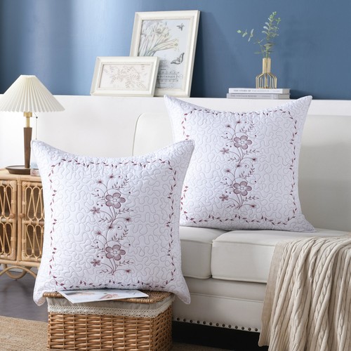 2 Pack Throw Pillow Covers Euro Sham Covers Pillow Shams Pillow Cover Embroidery - Picture 51 of 66