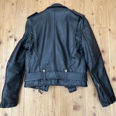 VANSON Motorcycle Jacket C2 C-2 Double Leather Jacket Black Size