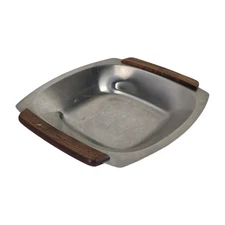Selandia Stainless Steel Dish Tray Teak Handles Minimalist Denmark  8.5"