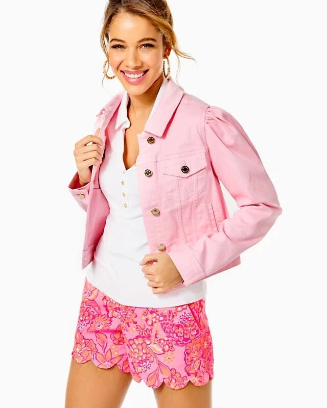 NWT Lilly Pulitzer Laylani Denim Jacket Size Small- Lilly Pink | eBay