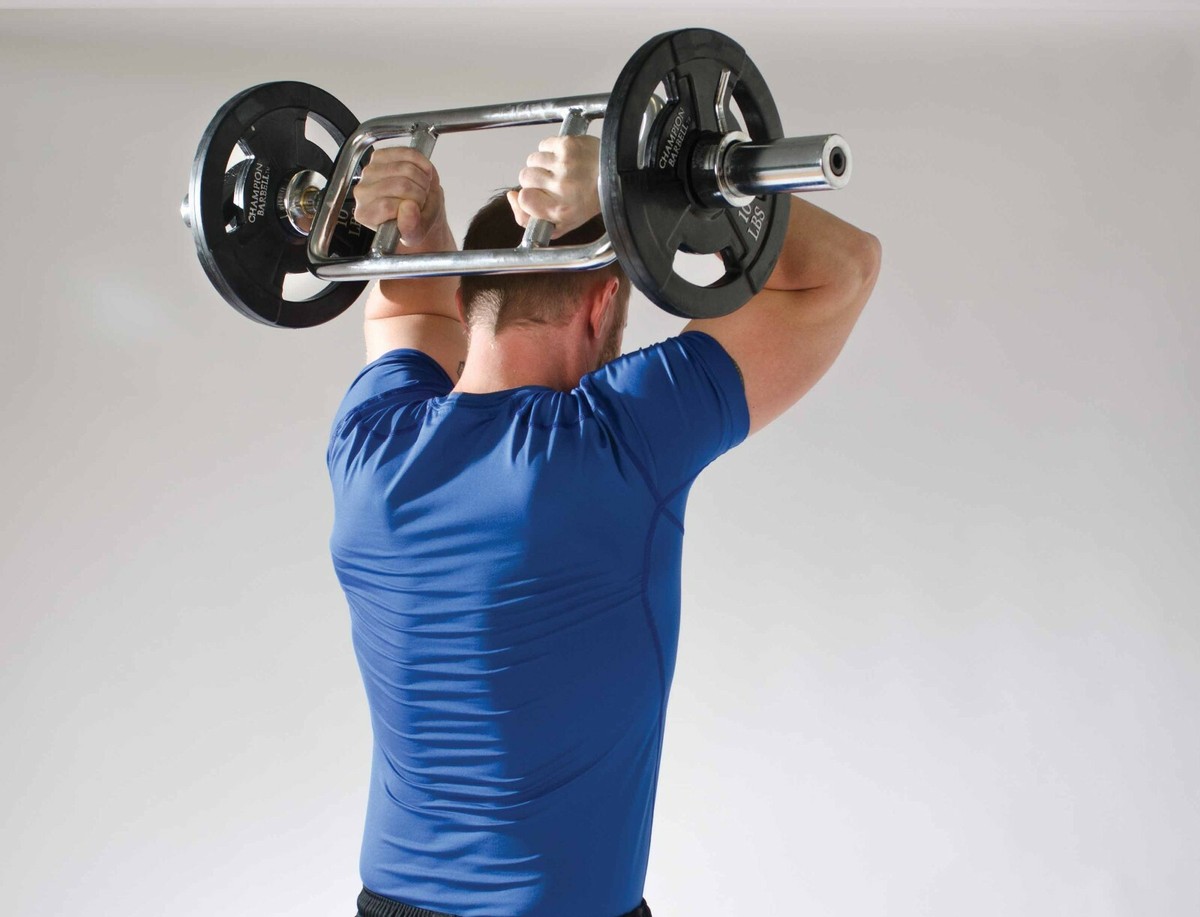 Champion Barbell Chrome Olympic-Style Tricep Bomber, commercial